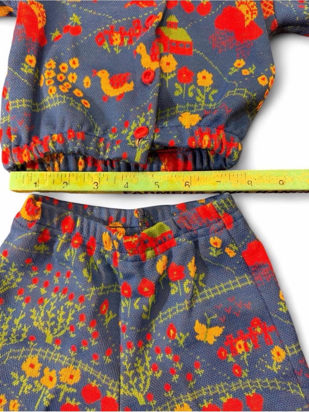 Vintage 1970's Carters 2t Knit 2 Liece Matching Set Retro Deadstock Like - Picture 6 of 8